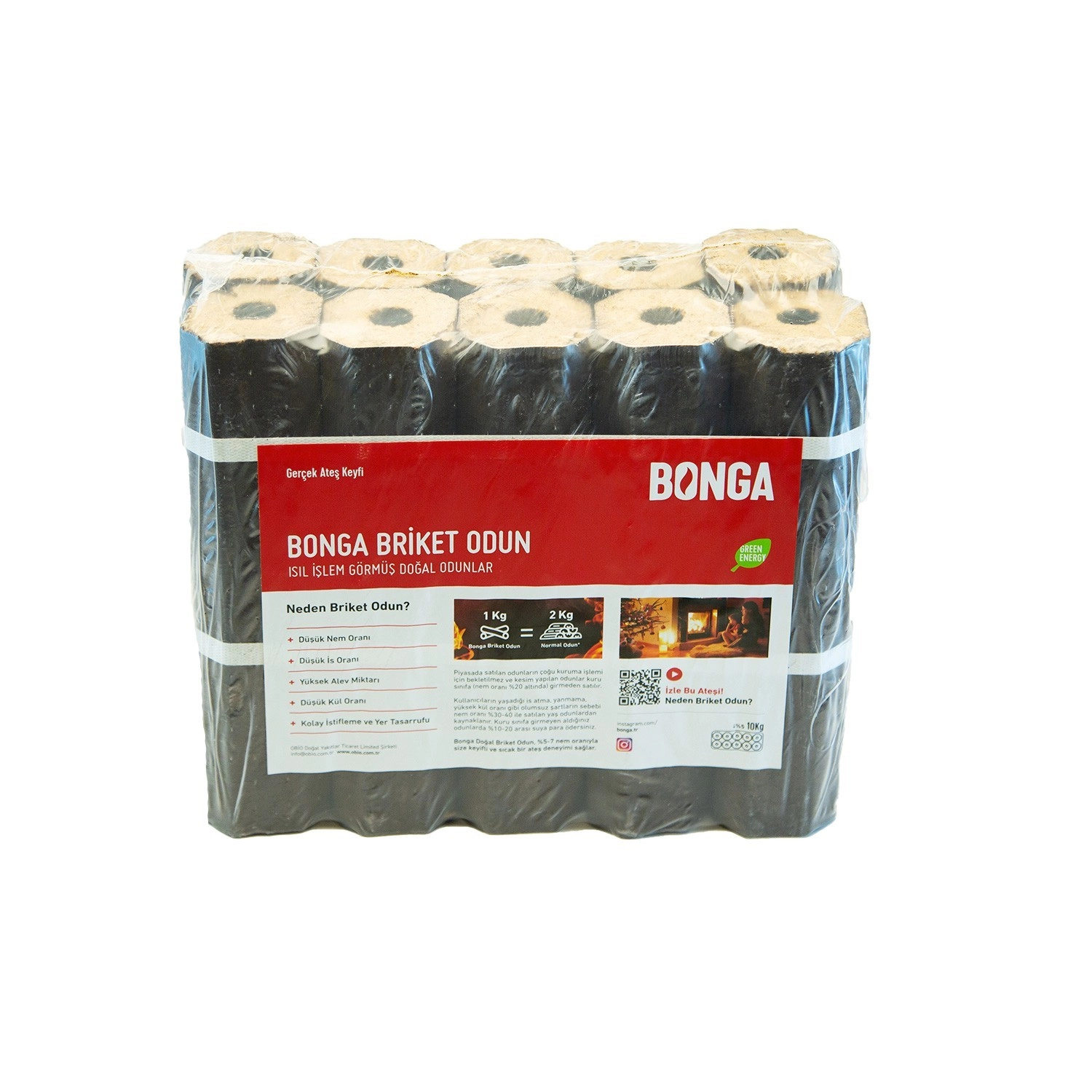 BONGA BRİKET ŞÖMİE ODUNU 10ADET 10KG